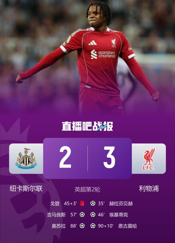 纽卡vs利物浦比赛净时间占比40.8%，2010年2月后英超最低